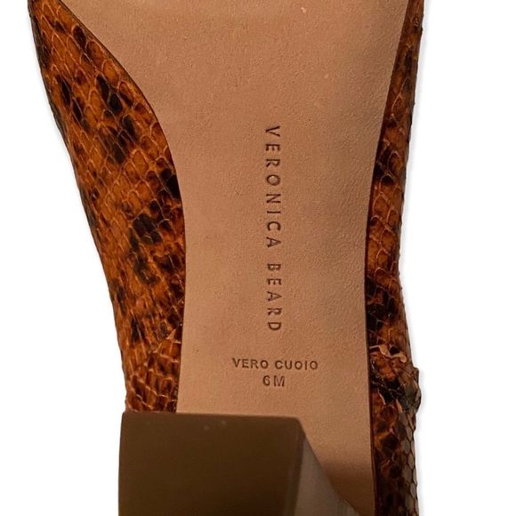 Veronica Beard Brown Snakeskin Ankle Boots, Size 6 - Picture 5 of 5